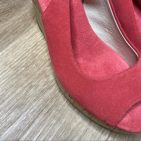 MICHAEL Michael Kors Women's Pink Suede Natalia Slingback Wedge Sandals sz 7.5 - Picture 8 of 10